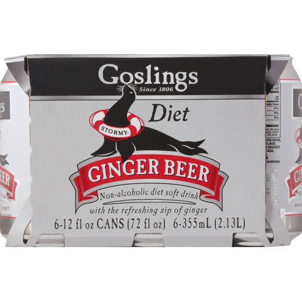 Goslings Diet Ginger Beer - 355ml, x6