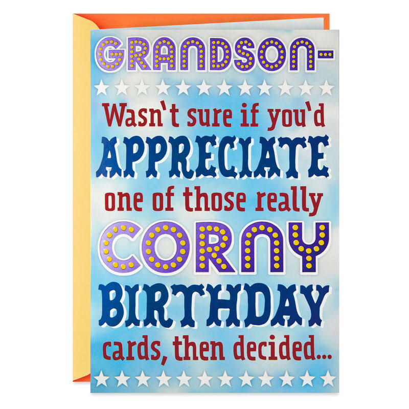 Hallmark Birthday Card, So Corny Funny Pop-Up Birthday Card for Grandson
