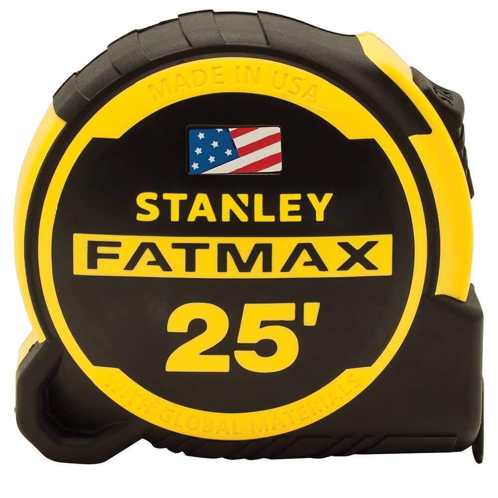 Stanley Fatmax Compact Tape Measure - 1 1/4"W x 25' L Yellow and Black