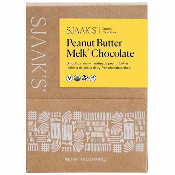 Sjaak's Organic Chocolates - Peanut Butter Melk Chocolate Bites, 1360g - Vegan Plant Based