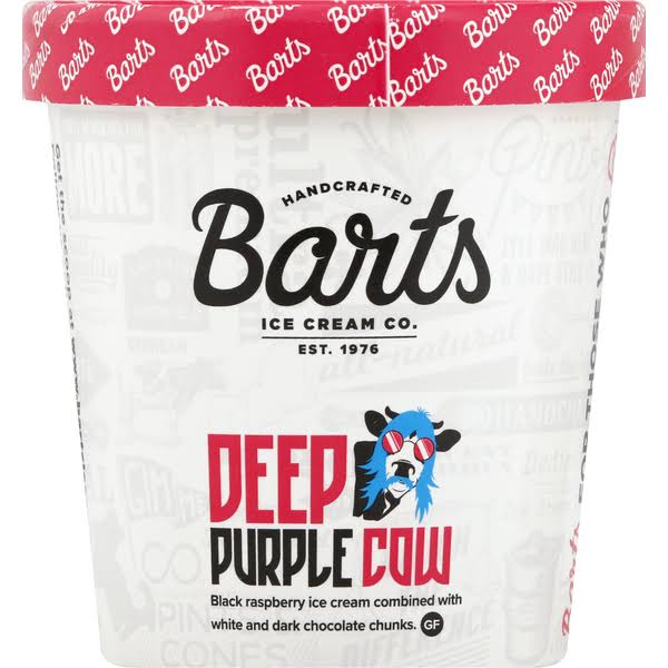 Bart's Ice Cream Co. Ice Cream, Deep Purple Cow - 1 pint