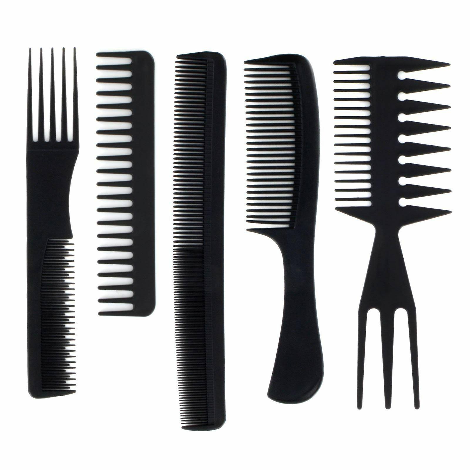 Enrico Shonalli 5 Piece Hair Comb Set, Detangle, Tease Hair Styling