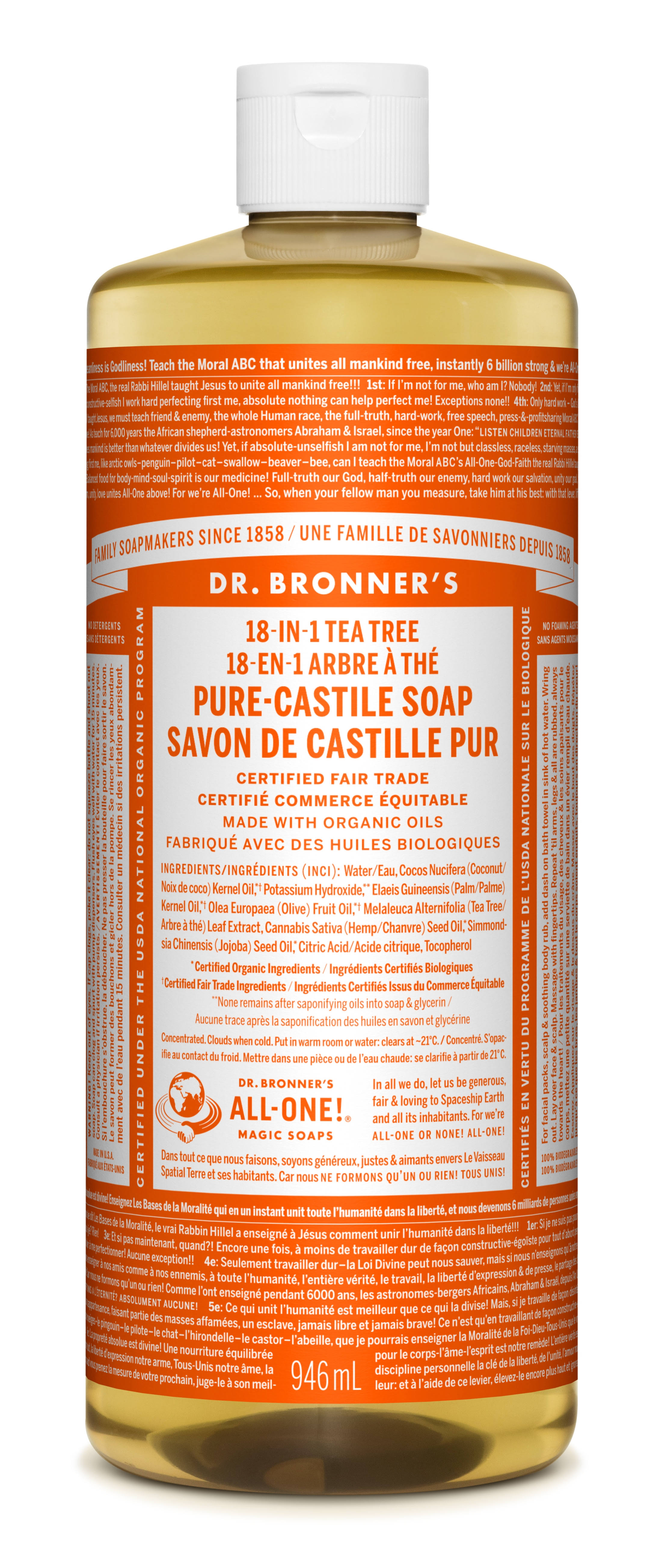 Dr. Bronner's Magic Soaps 18-in-1 Hemp Pure-Castile Soap - Tea Tree