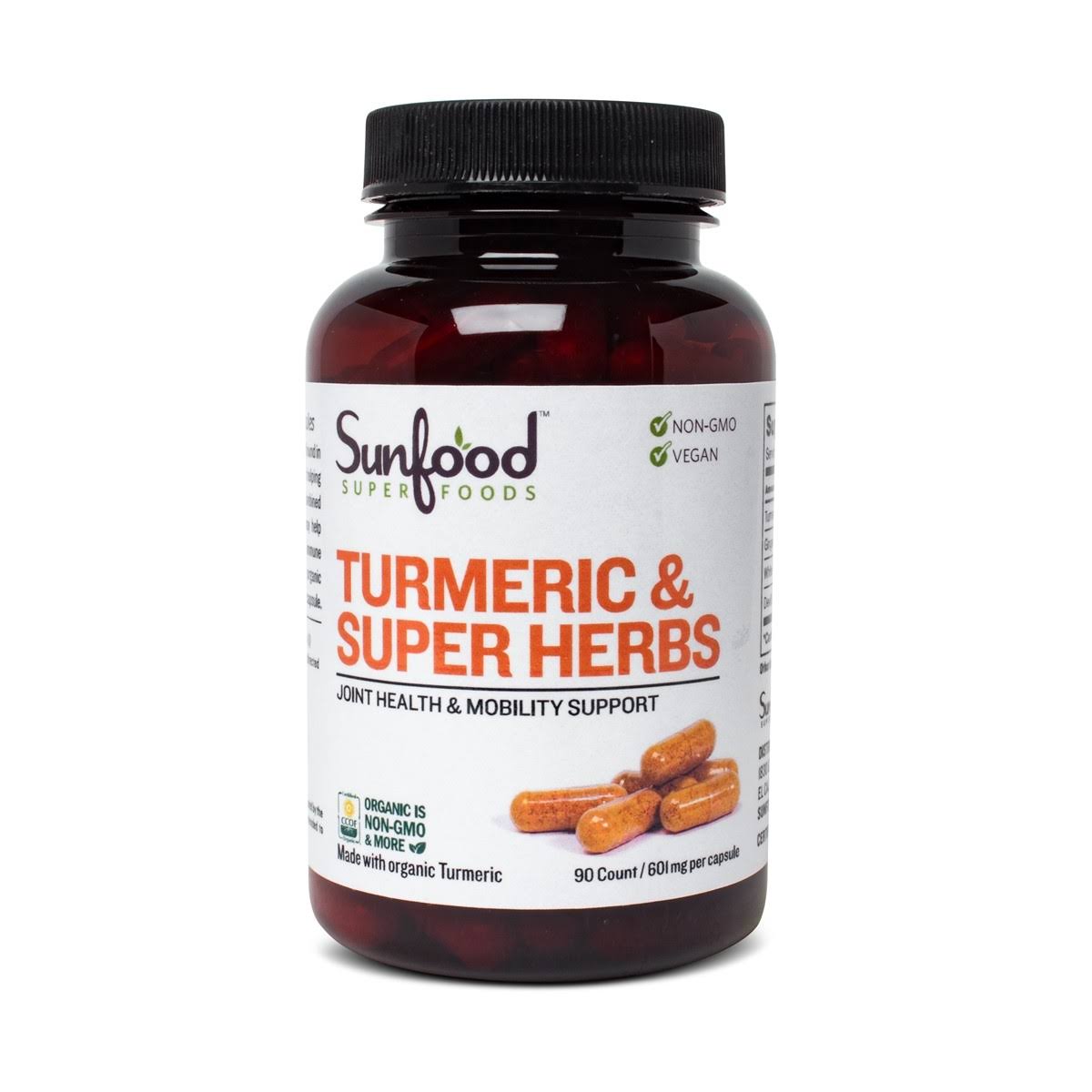 Sunfood Turmeric & Super Herbs 601 MG 90 Capsules