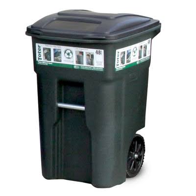 Toter 025548-01GRS Wheeled Trash Can - Green, 48gal