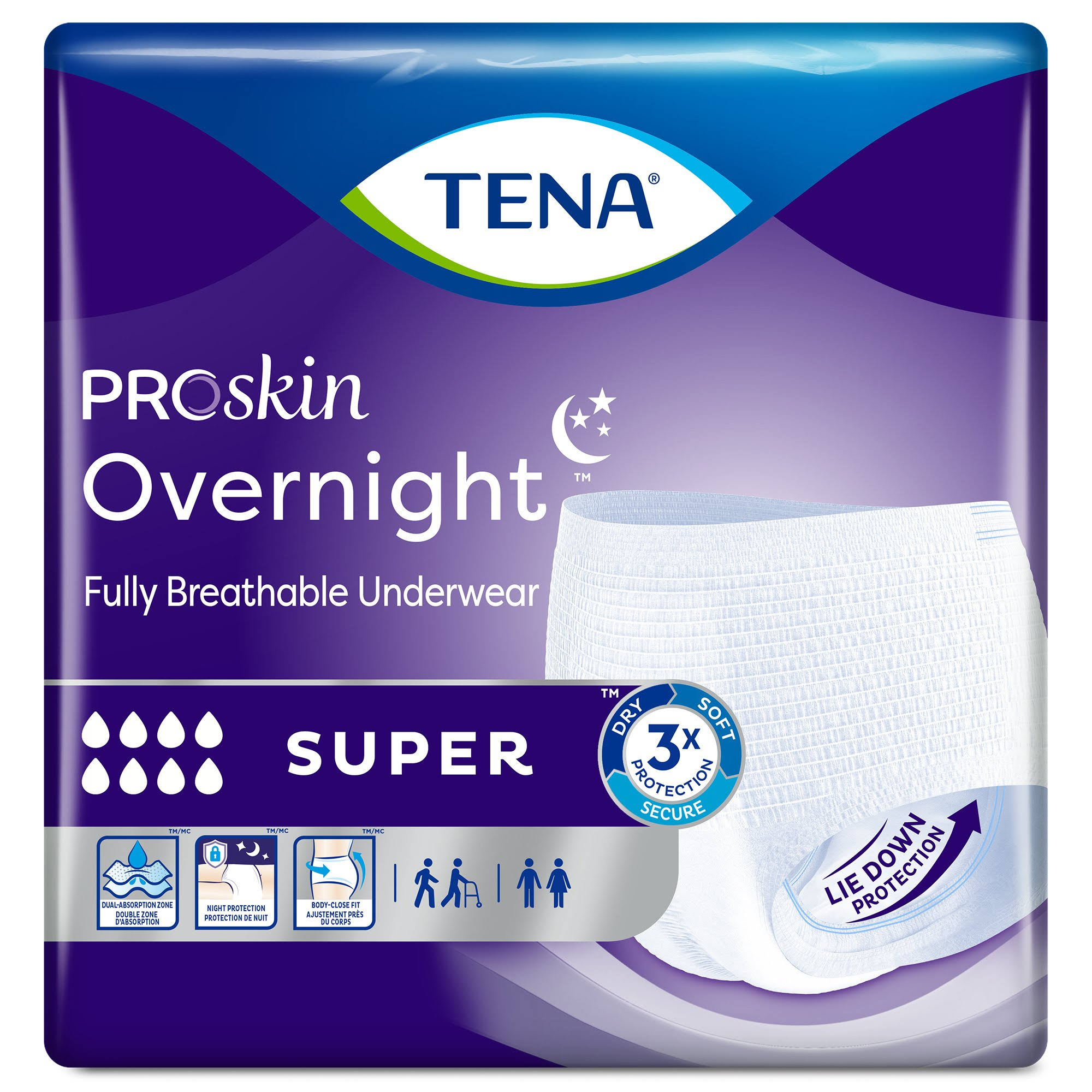 TENA Overnight Super Protective Underwear Large