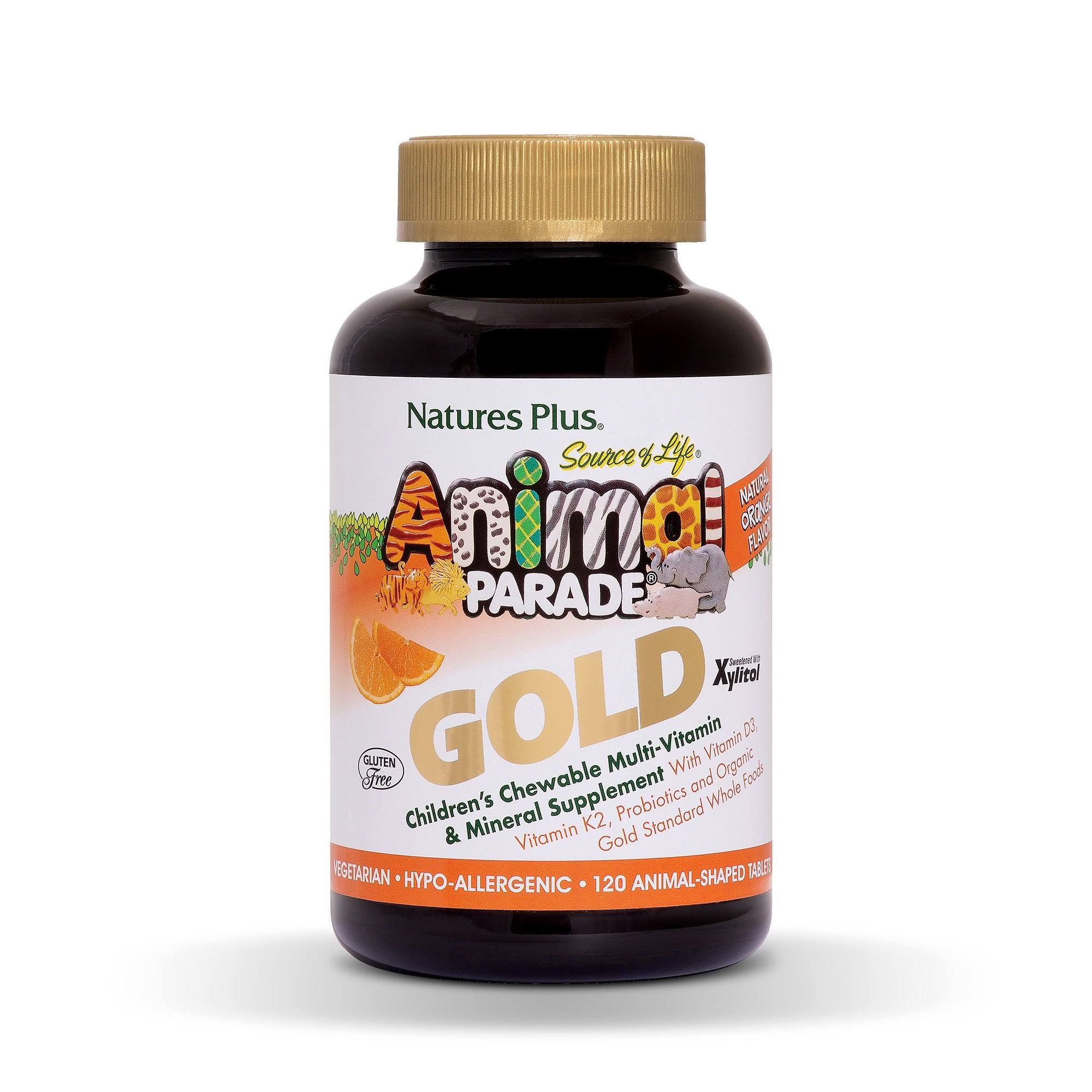 Nature's Plus, Source of Life, Animal Parade Gold, Children's Chewable Multi-Vitamin & Mineral Supplement, Natural Orange, 120 Animal-Shaped Tablets