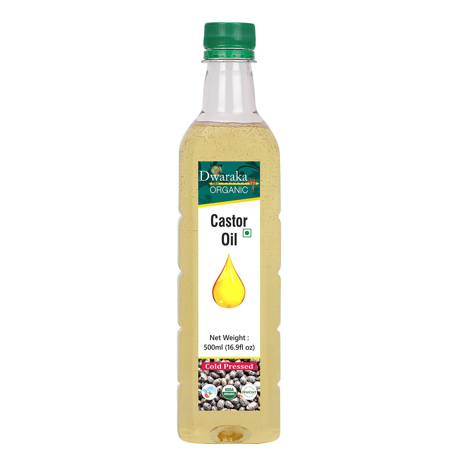 Dwaraka Organic - Cold Pressed Castor Oil, 16.9 fl oz, 500 ml,