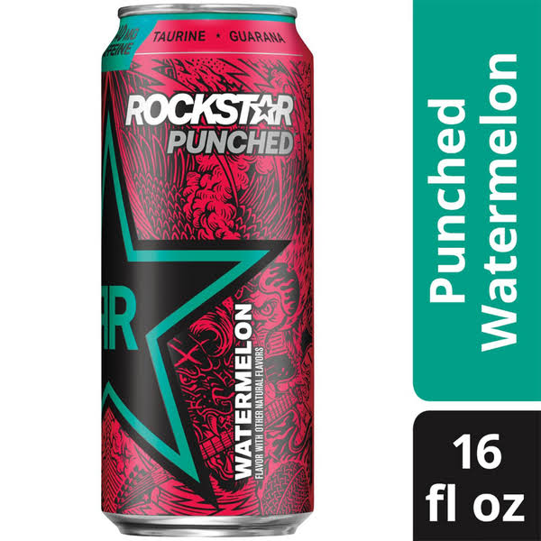 Rockstar Punched Energy Drink, Watermelon - 16 fl oz