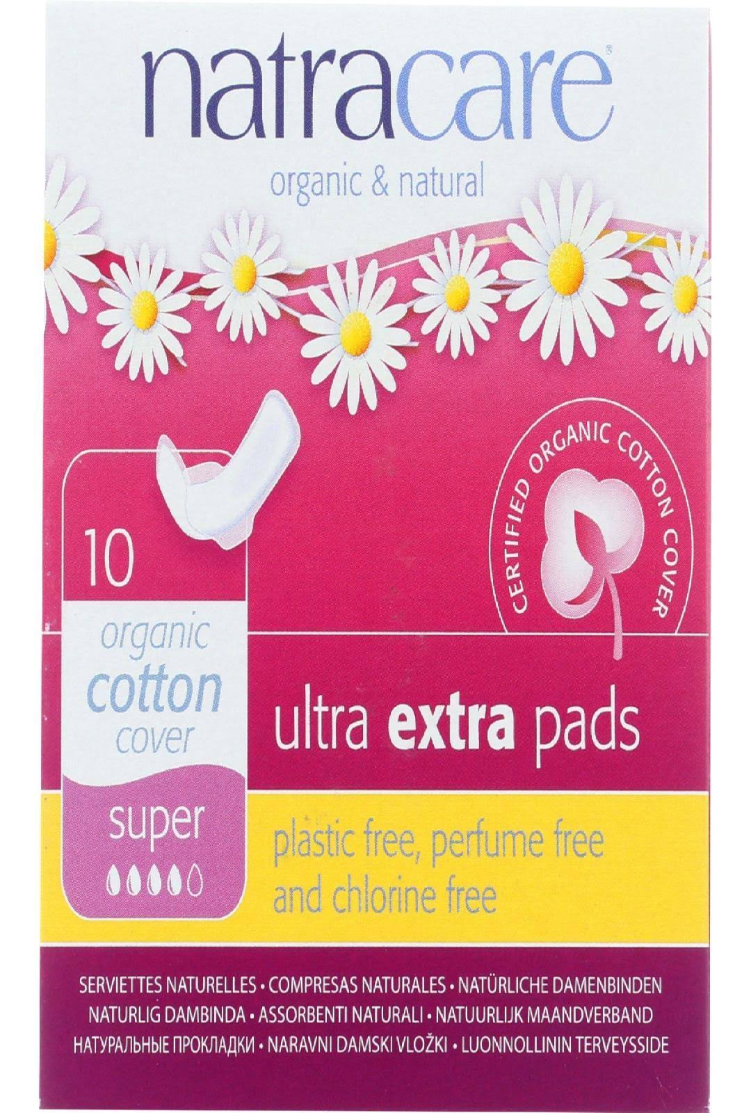 Natracare Organic Cotton Pads - Ultra Extra Super Pads with Wings