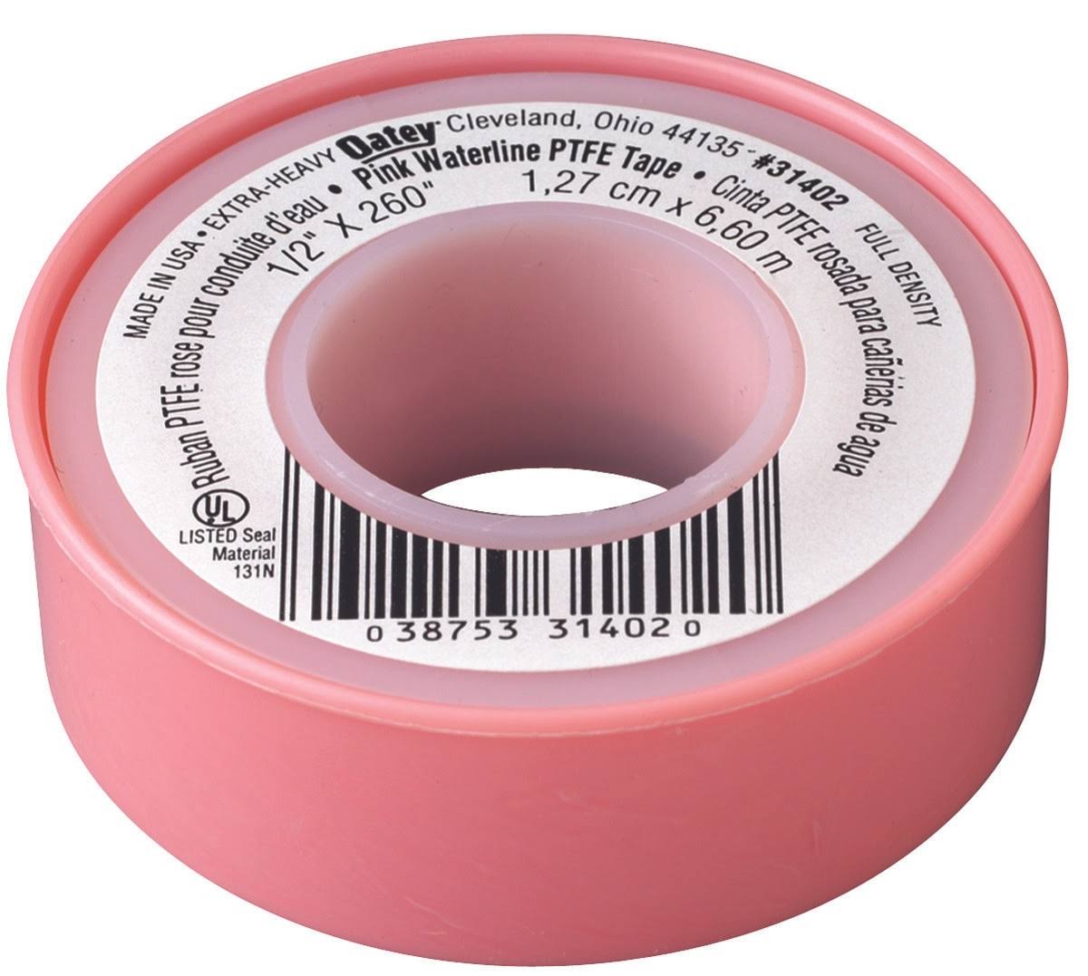 Oatey Pipe Thread Tape - Pink, 1/2" X 260"