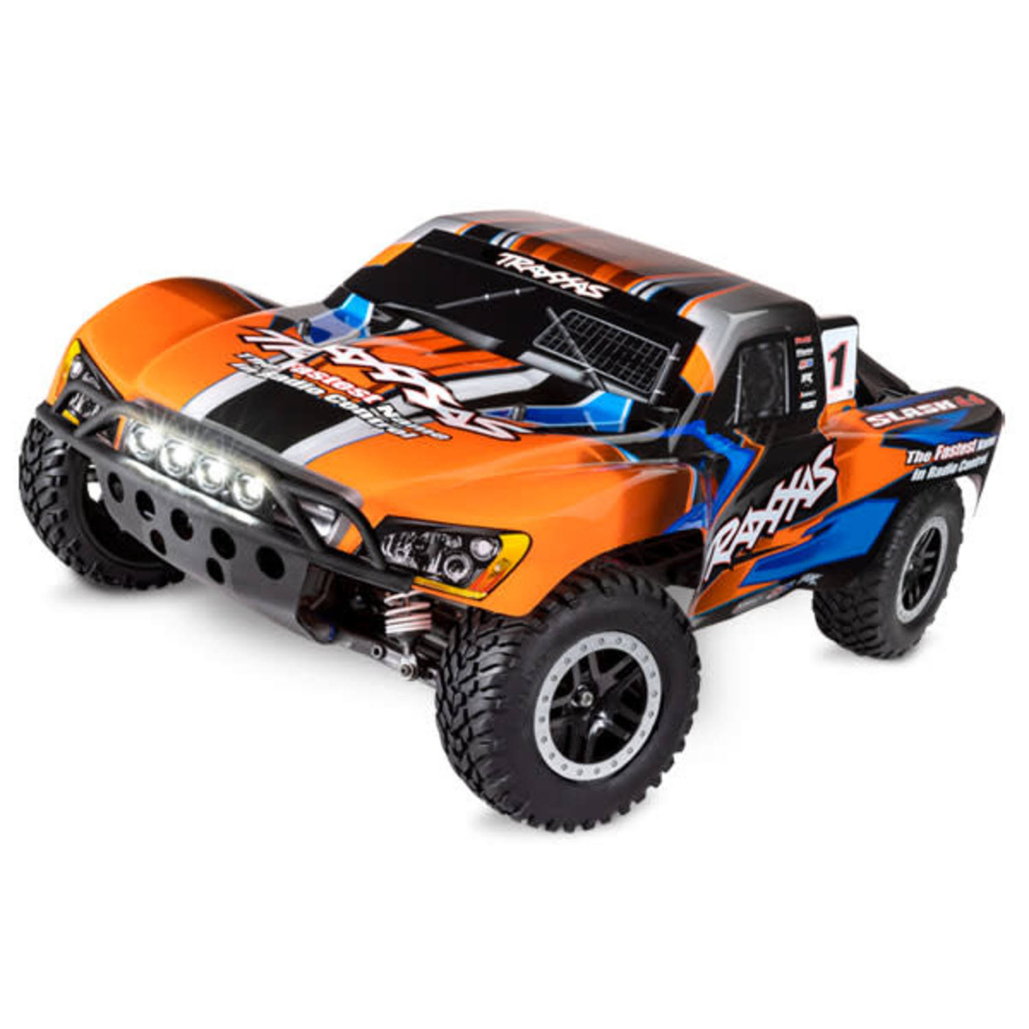 TRAXXAS TRA 68054-61-ORNG Slash 4X4: 1/10 Scale 4WD Electric Short Course Truck. Ready-to-Race with TQ 2.4GHz Radio System, XL-5 ESC (fwd/rev), and