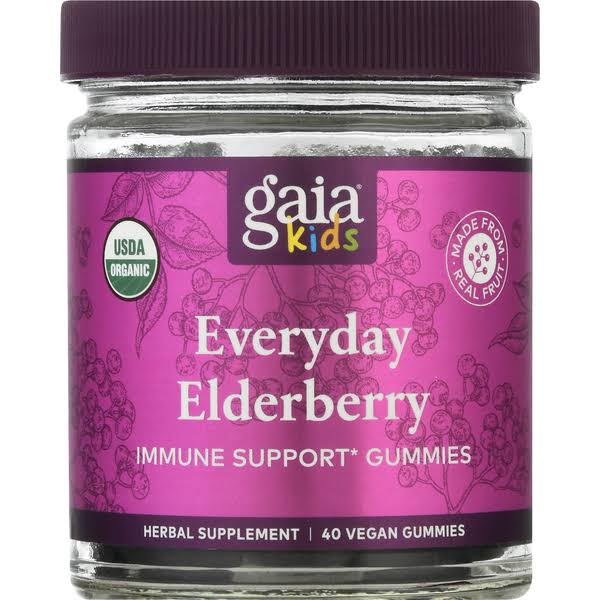 Gaia Herbs Kids Black Elderberry Immune Support 40 Vegan Gummies