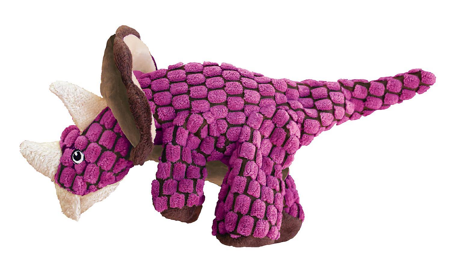 Kong Dynos Soft Plush Dog Toy - Triceratops, Pink