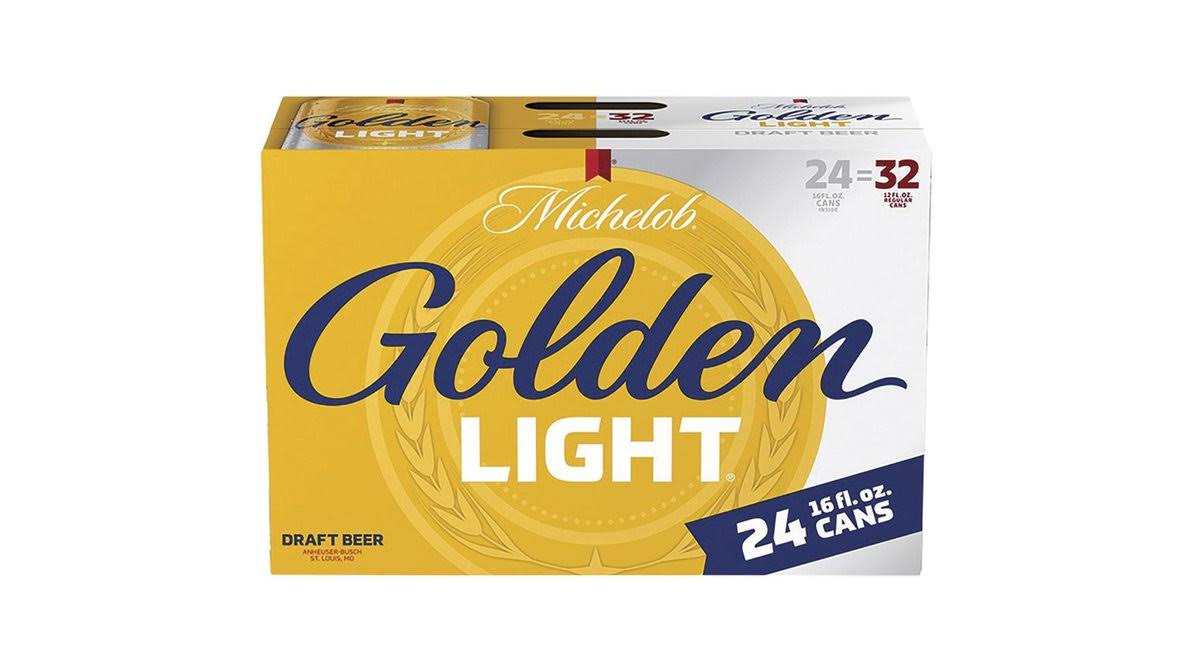 Michelob Draft Beer, Golden Light, 24 Pack - 24 pack, 16 fl oz cans