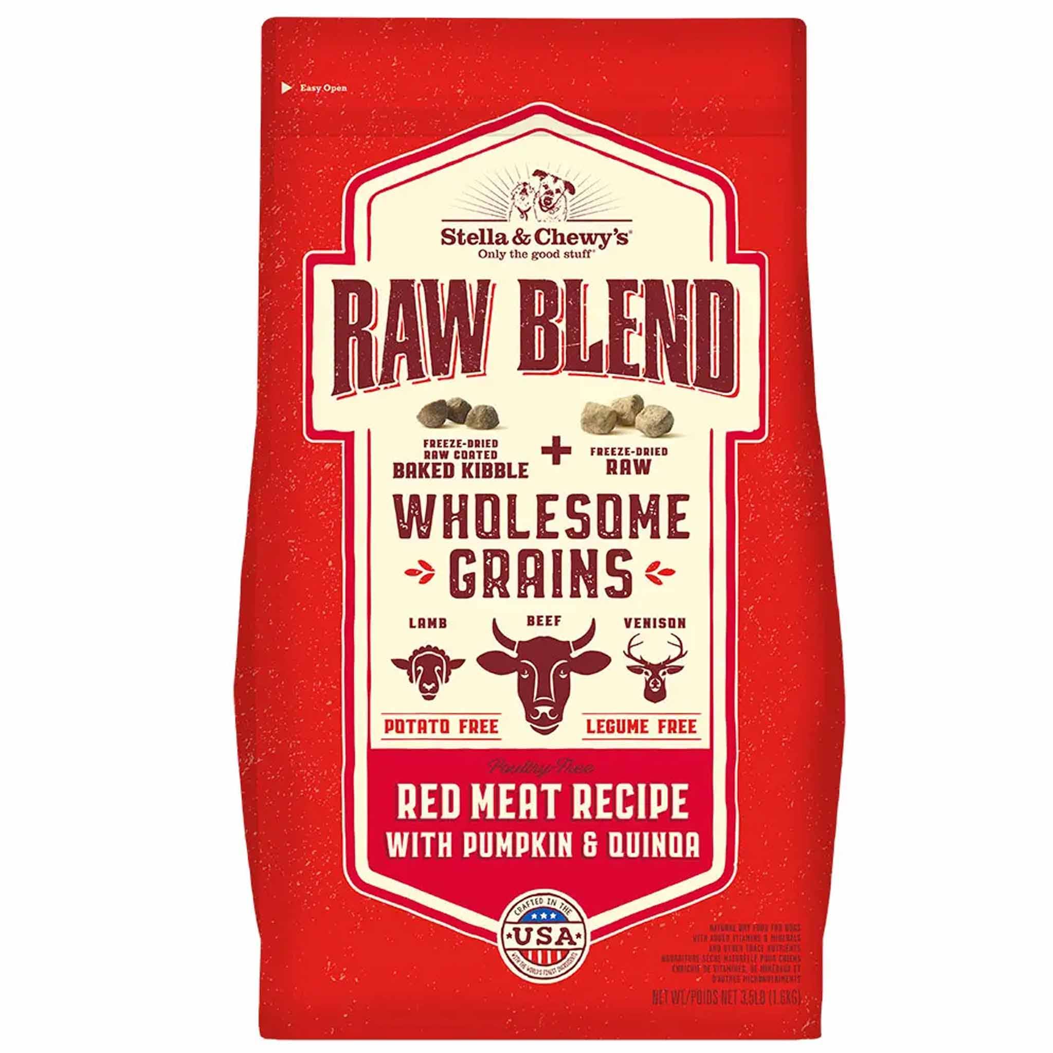 Stella & Chewy's Dog Raw Blend Kibble With Wholesome Grains Red Meat Recipe | Dog Food | Size: 9.98 kg