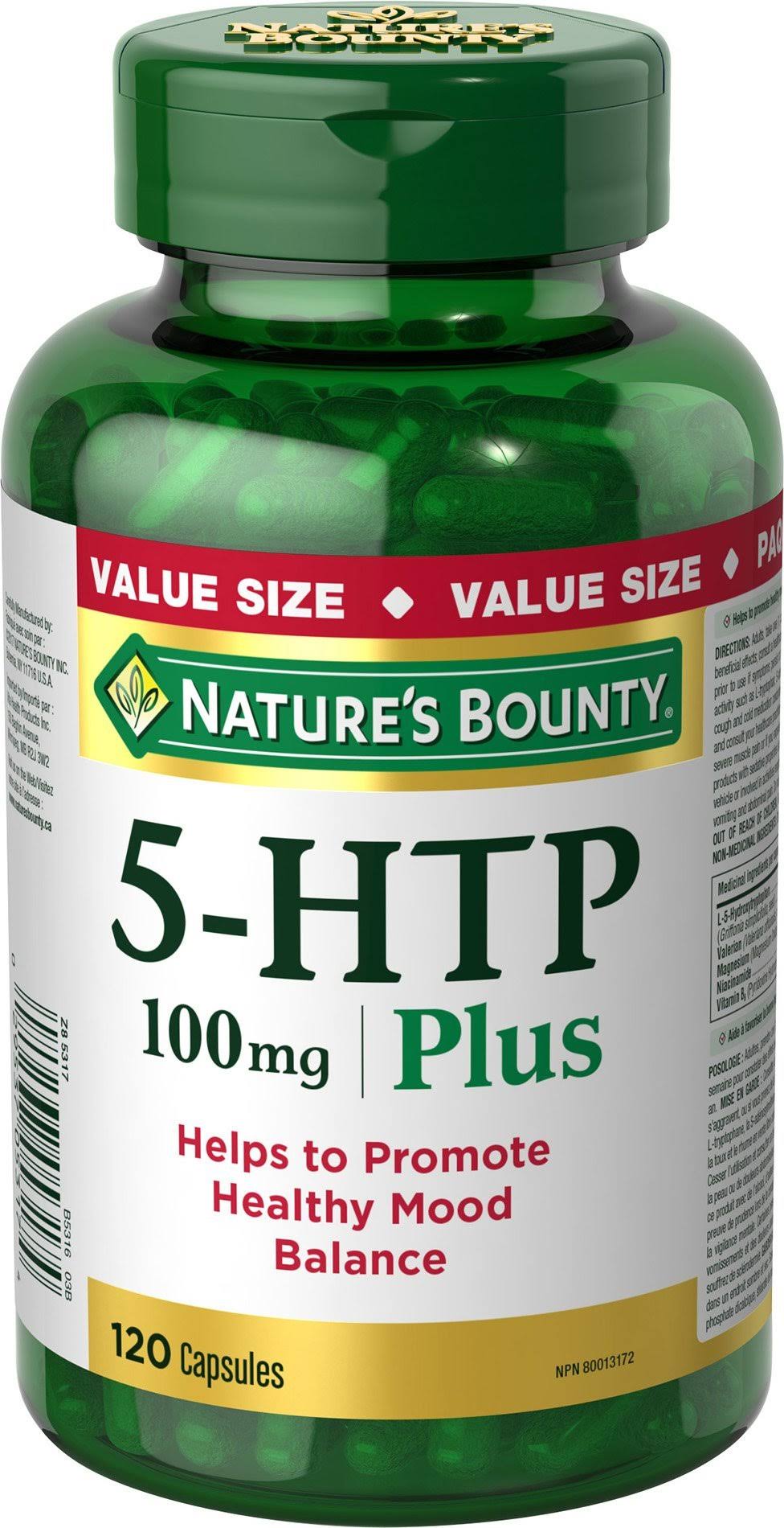 Nature's Bounty 5-HTP Plus Supplement - 100mg, 120 Capsules