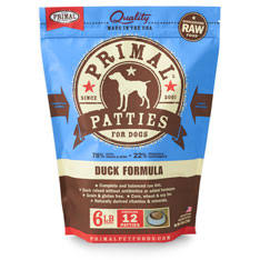 Primal Raw Frozen Patties Duck Formula Dog Food, 6-lb