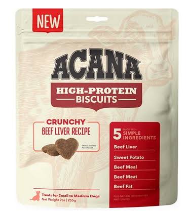Acana High-Protein Crunchy Beef Liver Recipe Small Dog Biscuits 9 oz