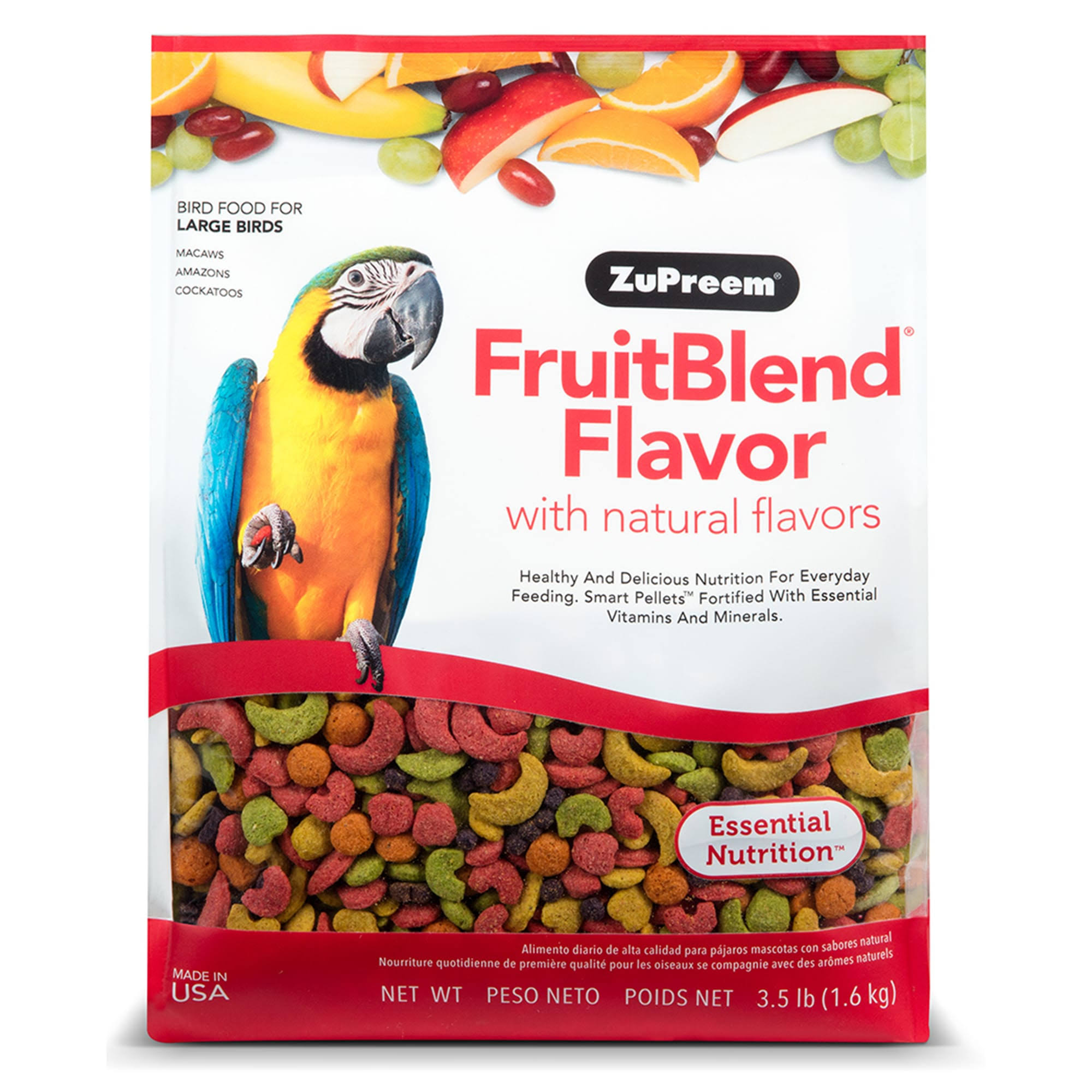 ZuPreem Fruit Blend Bird Food Large Parrot - 3.5lb