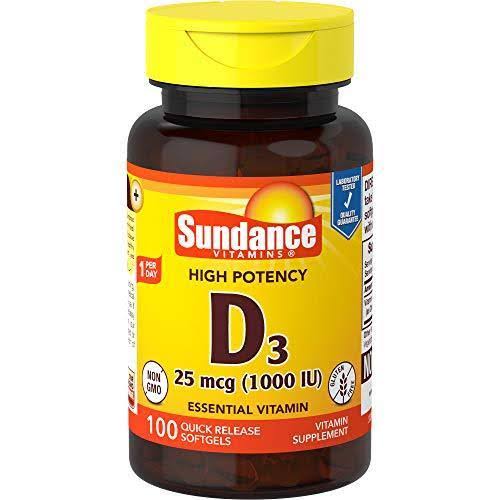 Sundance High Potency Vitamin D3 1000 IU Supplement - 100ct
