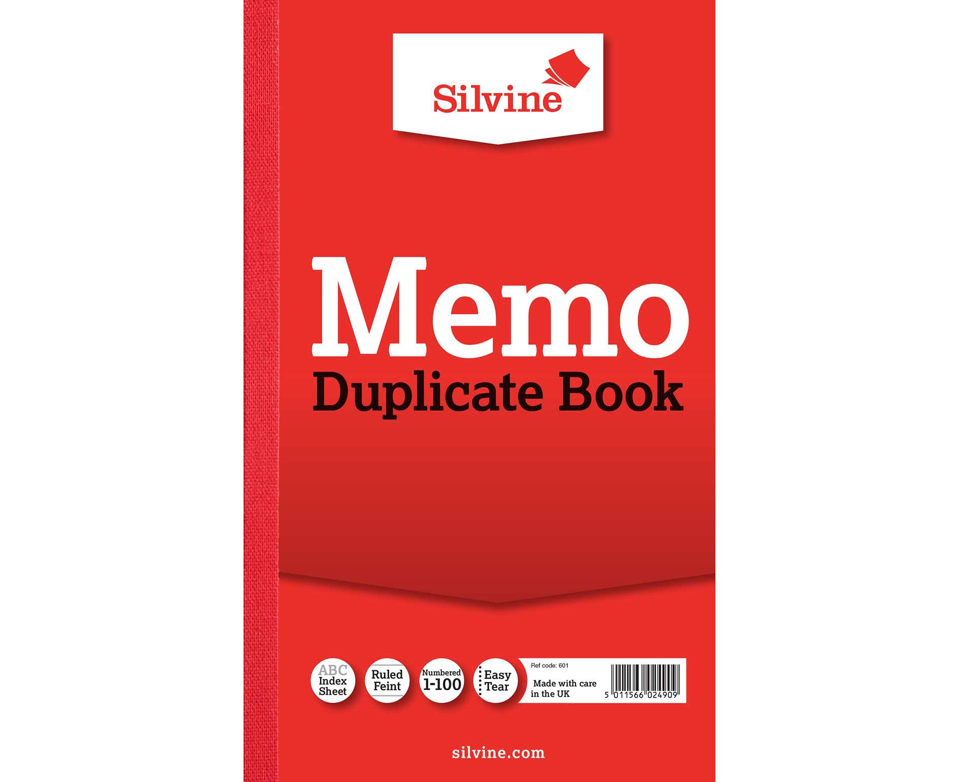 Silvine Duplicate Memo Book 601 Ruled and Perforated Feint 100 Sheets