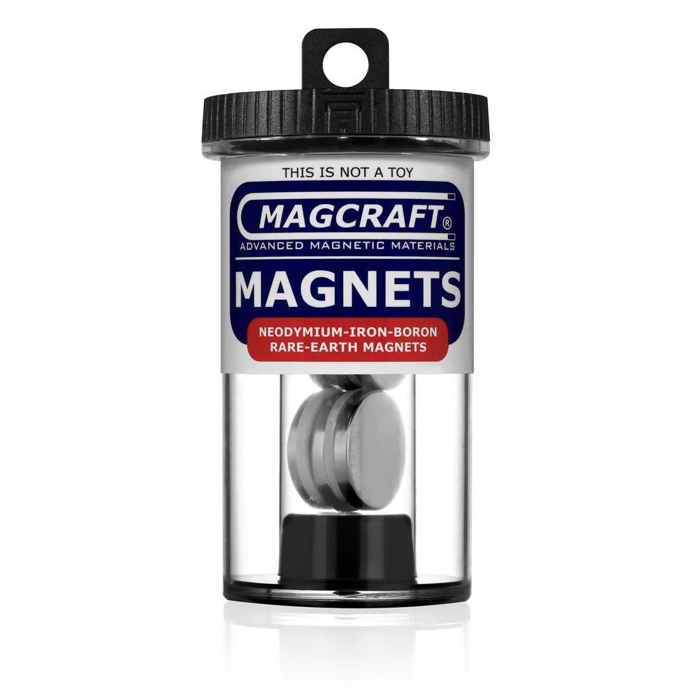 Magcraft Nsn0703 - Rare Earth Disc Magnets, 0.75 in. Diameter x 0.125 in. Thick, 6-Count