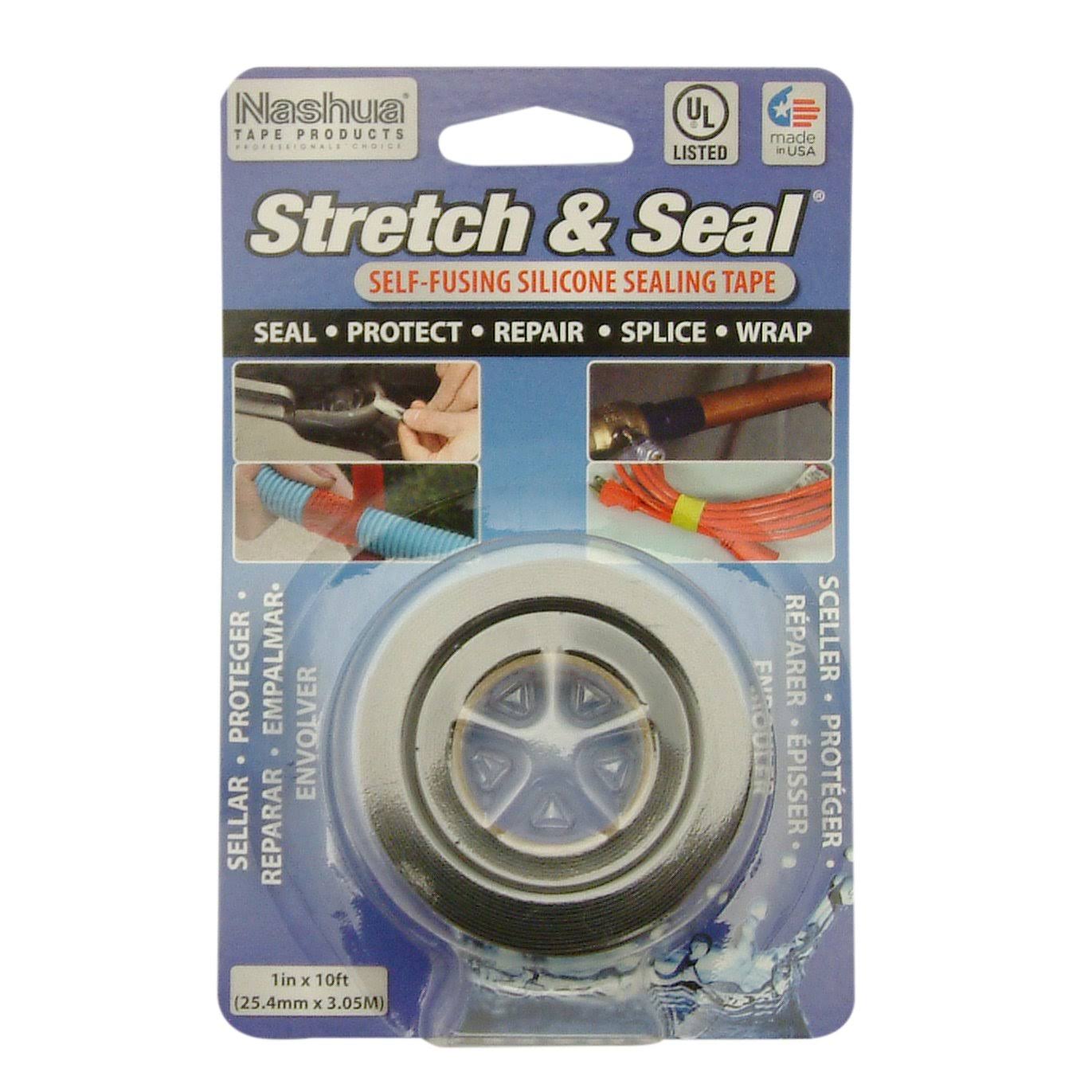 Nashua Stretch & seal Specialty Tape - Black, 25.4mmx3.05mm