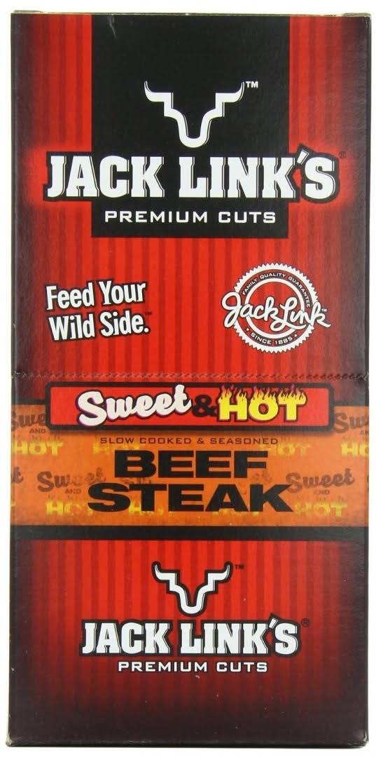 Jack Link's Premium Cuts Beef Steak - Sweet and Hot, x12, 12oz