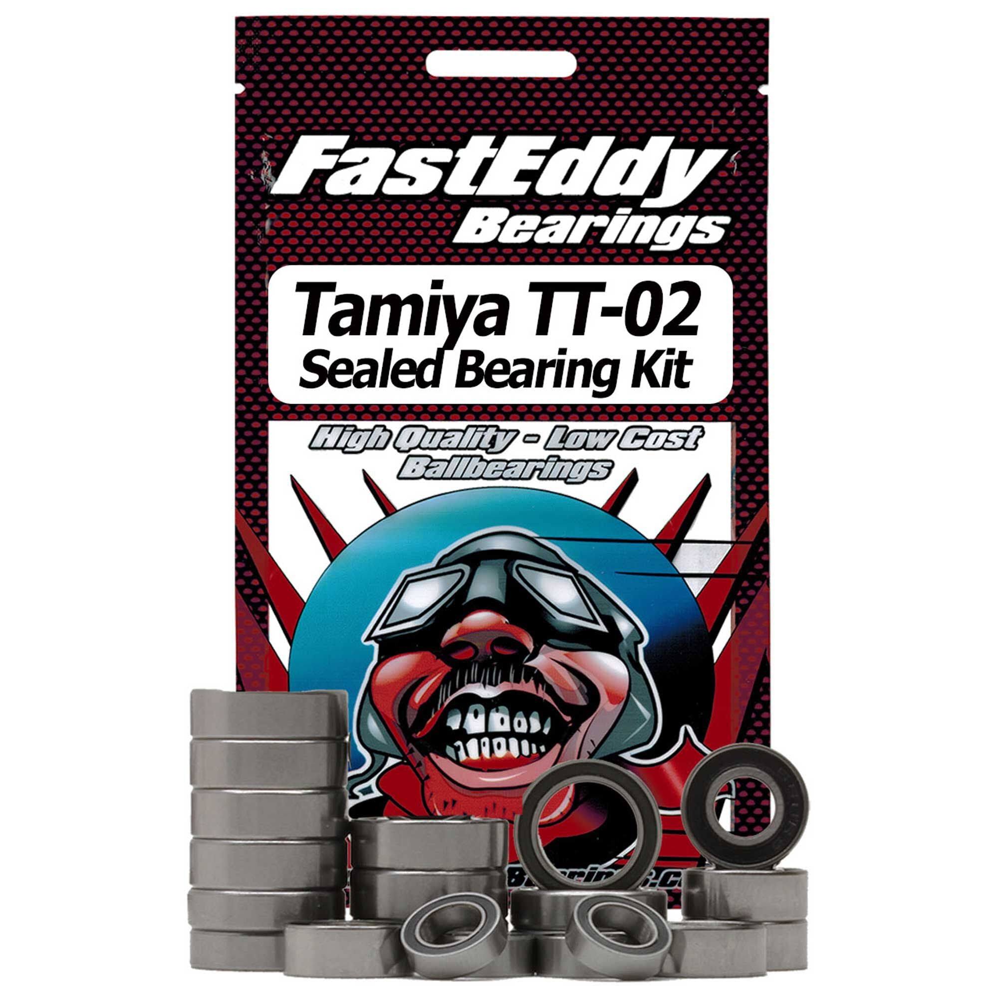 FastEddy Bearings Rubber Sealed Bearing Kit: Tamiya TT-02 Chassis, TFE