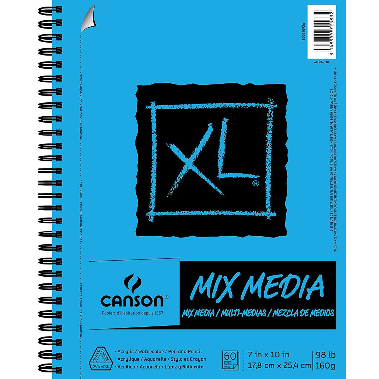 Canson Mix Media Sheet Pad - 60 sheets, 7" x 10"