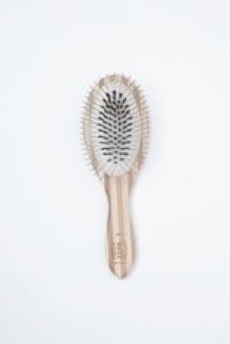 Bass Brushes Wire and Boar Pet Brush - Bamboo Wood Handle, Medium, Oval