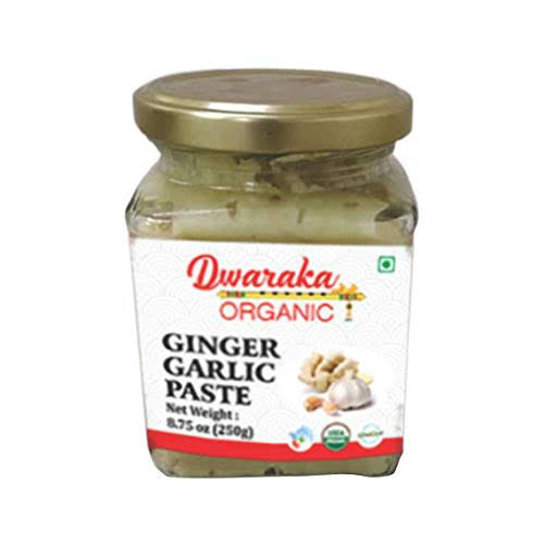 Dwaraka Organic Crushed Ginger Garlic Paste -USDA Organic (8.75 oz / 2