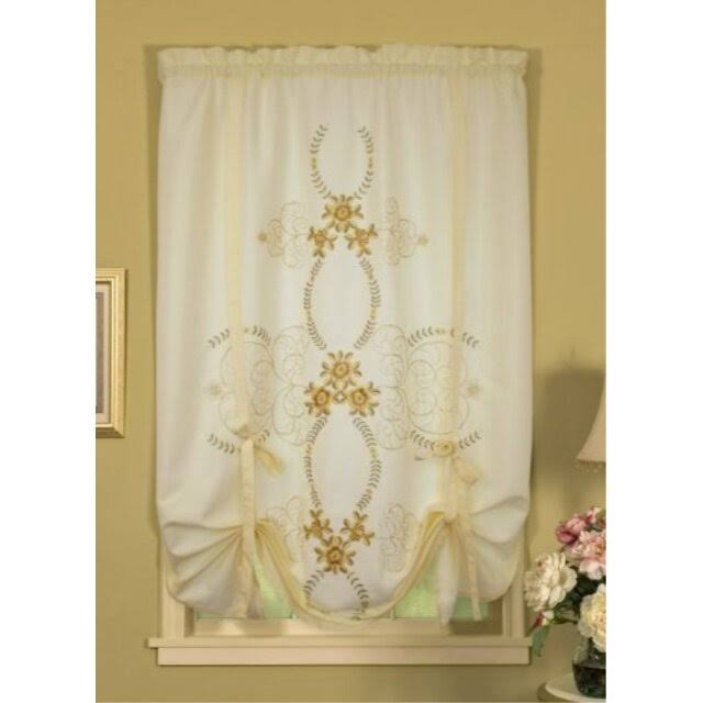 Today's Curtain Verona Reverse Embroidery Tie-Up Window Shade, 63-Inch