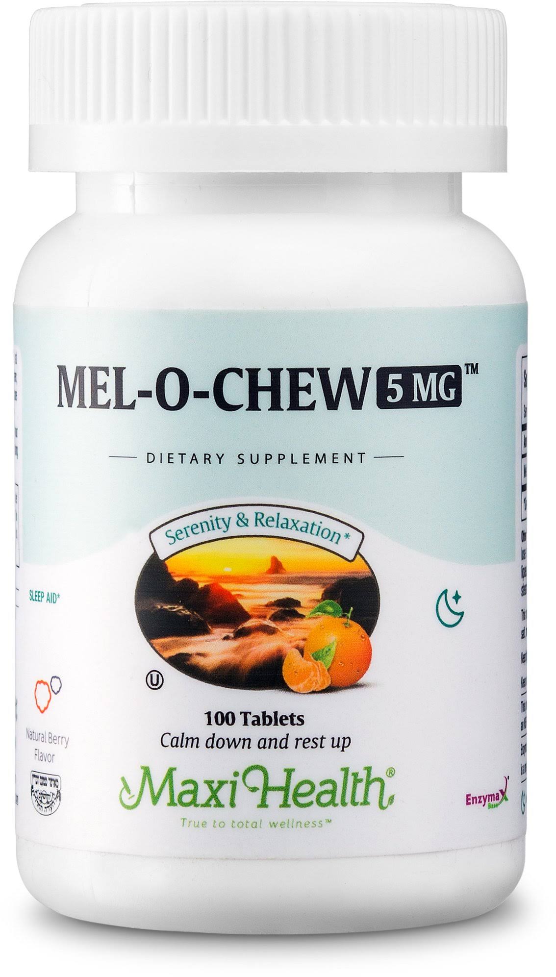Maxi Health Extra-Strength Mel-O-Chew 5 MG Kosher Chewable Melatonin, Berry Flavor