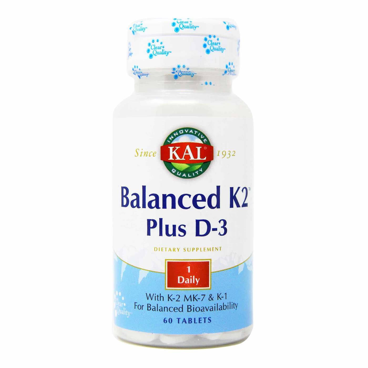KAL Balanced K2 Plus D3 Dietary Supplement - 60ct