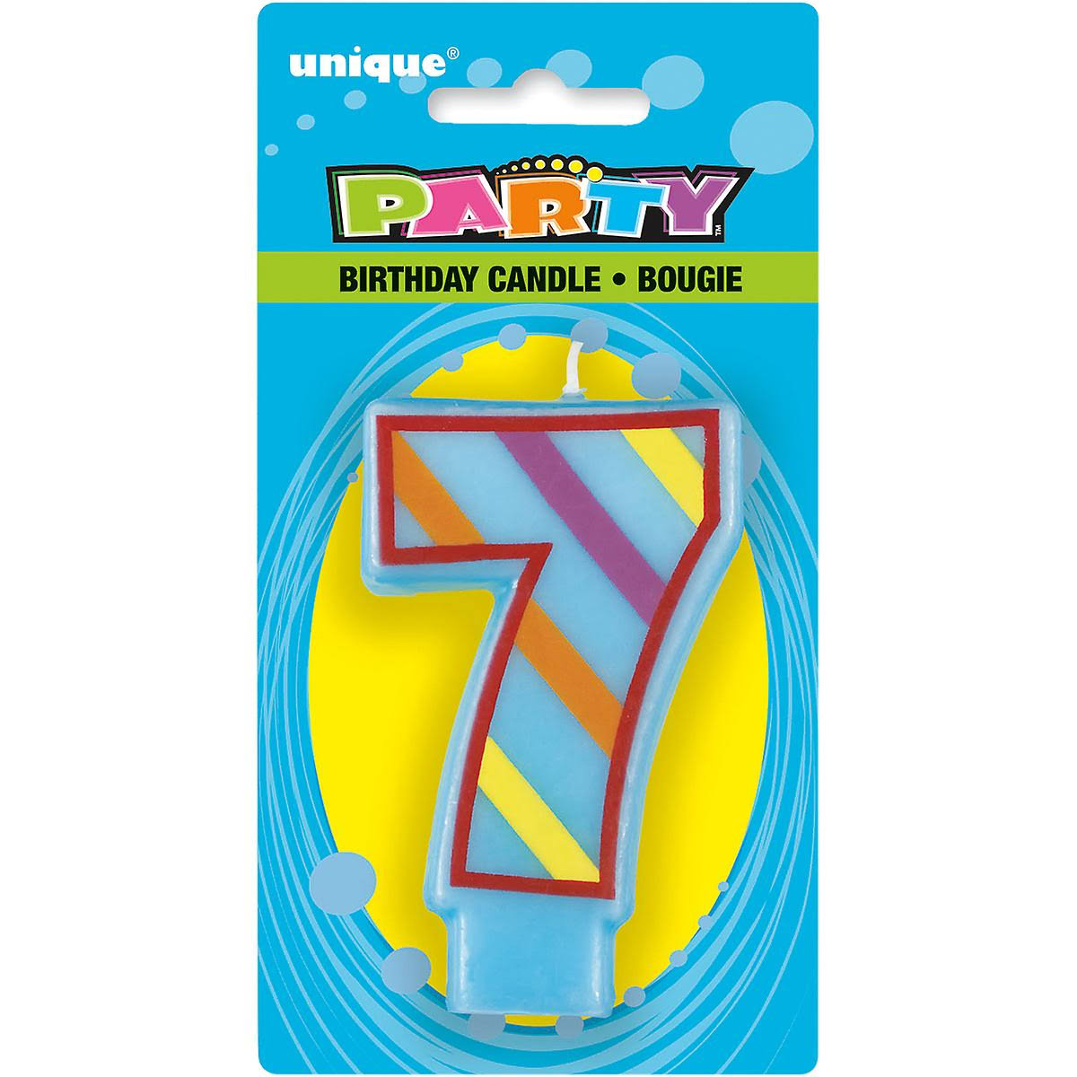 Unique Industries Decorative Birthday Candles - Number 7