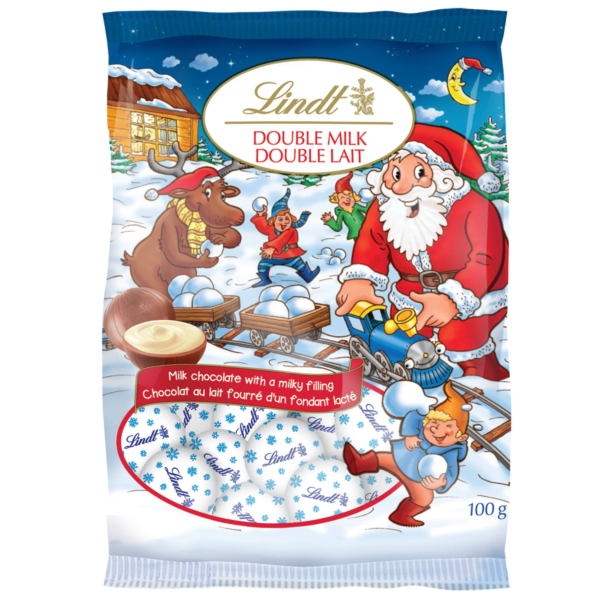 Lindt Holiday Magic Double Milk Chocolate Mini Balls Bag 100g
