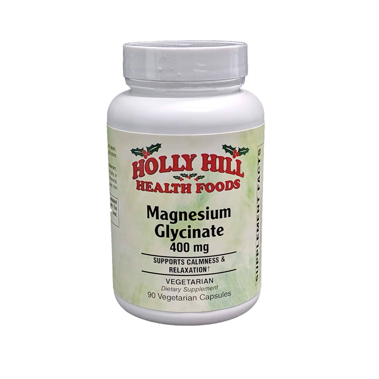 Holly Hill Health Foods Magnesium Glycinate 400mg, 90 Vegetarian Capsu