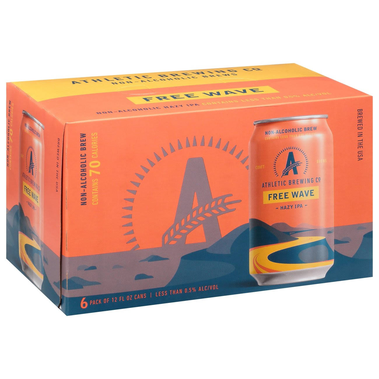 Athletic Brewing Co Beer, Hazy IPA, Free Wave, 6 Pack - 6 pack, 12 fl oz cans