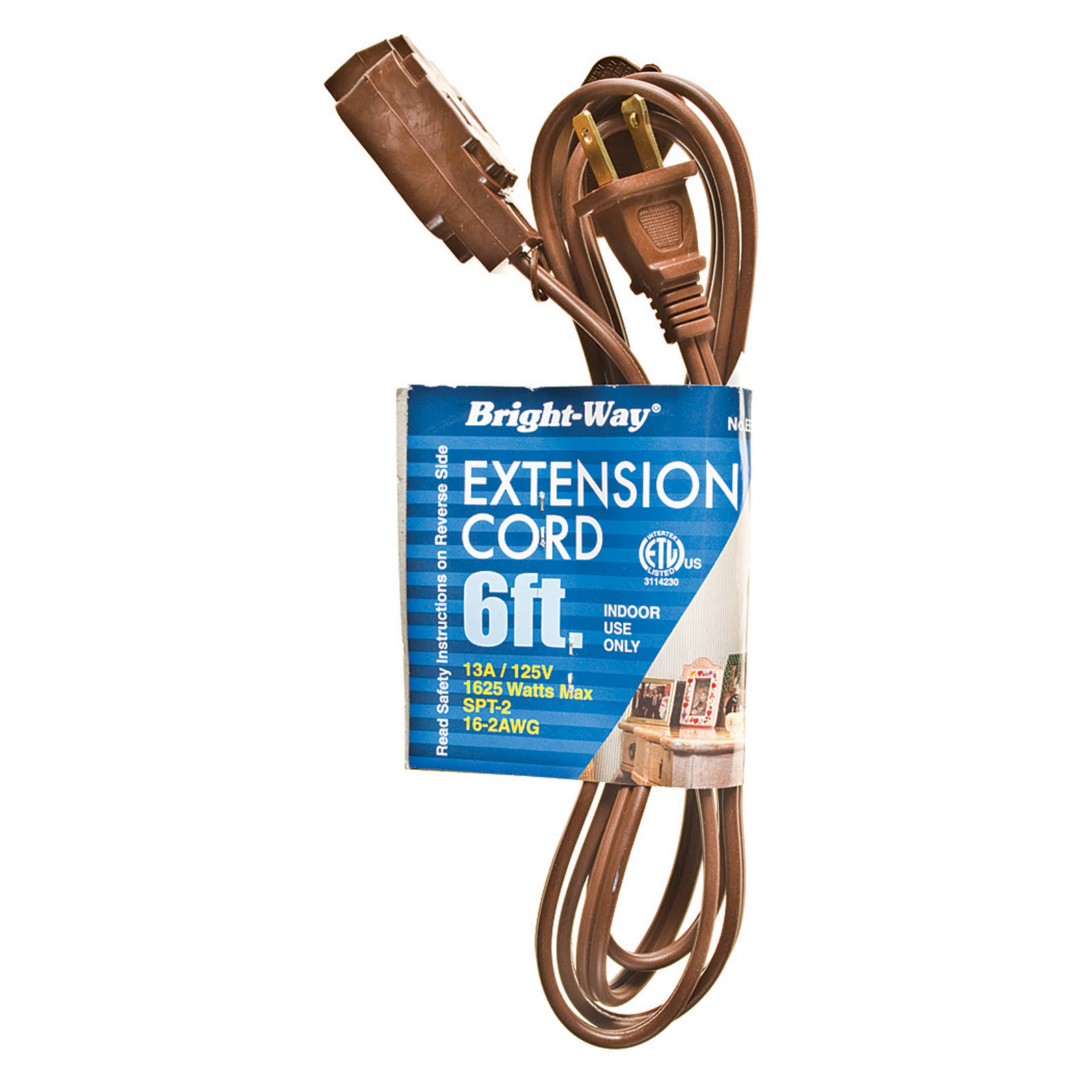 Bright Way Household Extension Cord - 6', Brown