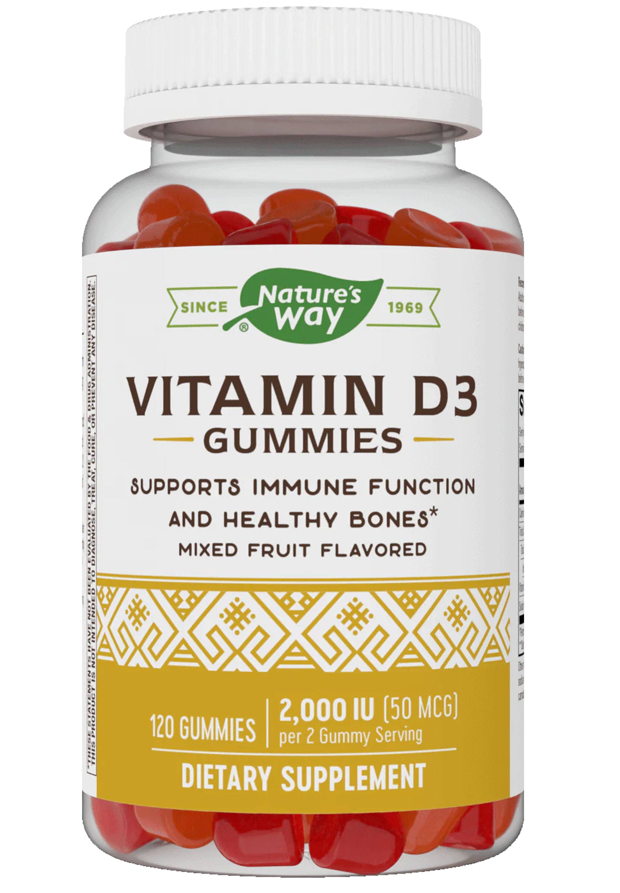 Nature's Way Vitamin D3 Gummies Mixed Fruit 50 mcg (2000 IU) 120 Gummies