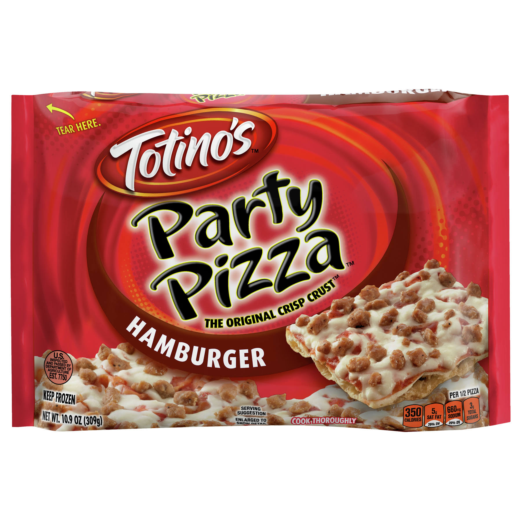 Totino's Original Crisp Crust Party Pizza - Hamburger, 10.9oz