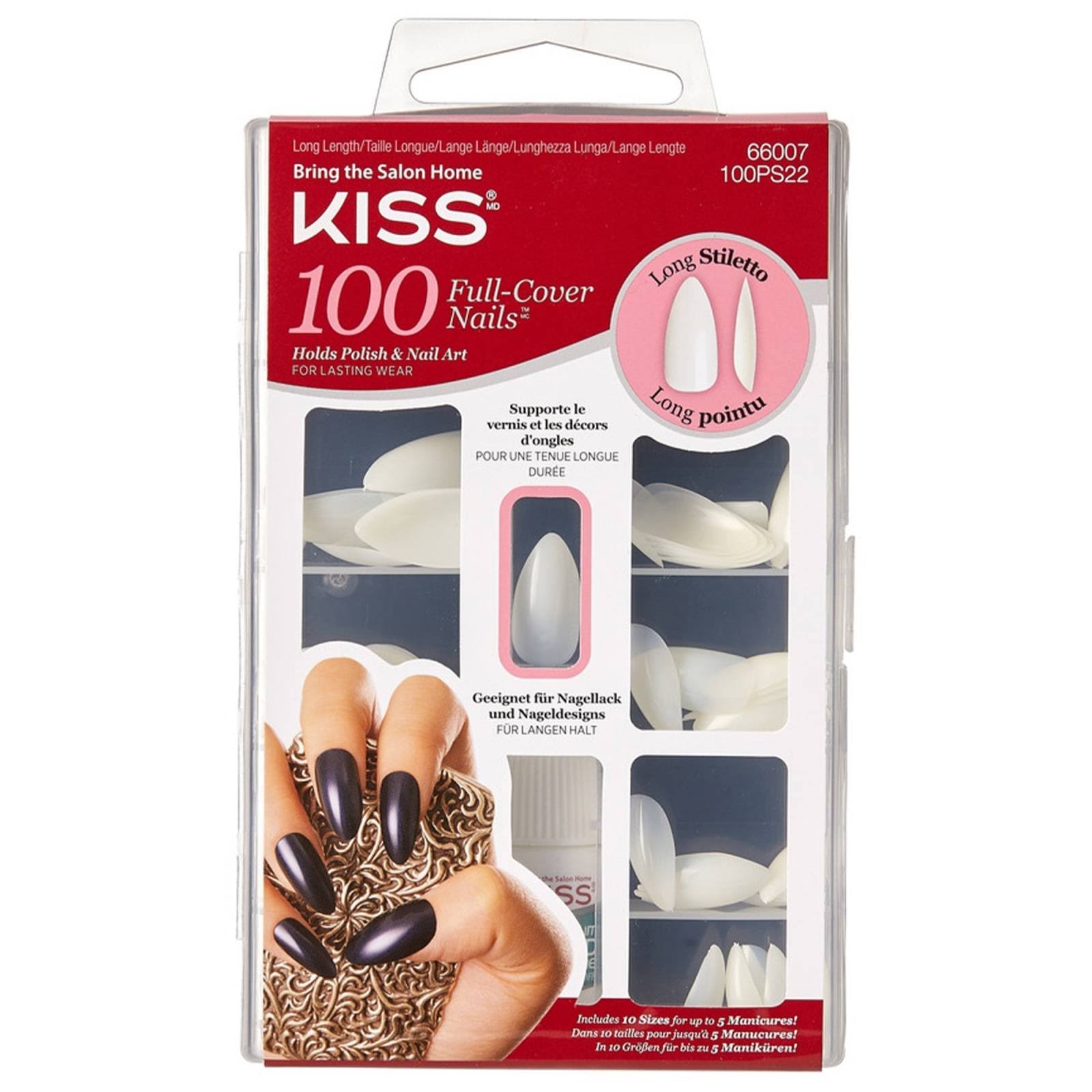 Kiss 100 Long Stilleto Full Cover Nails