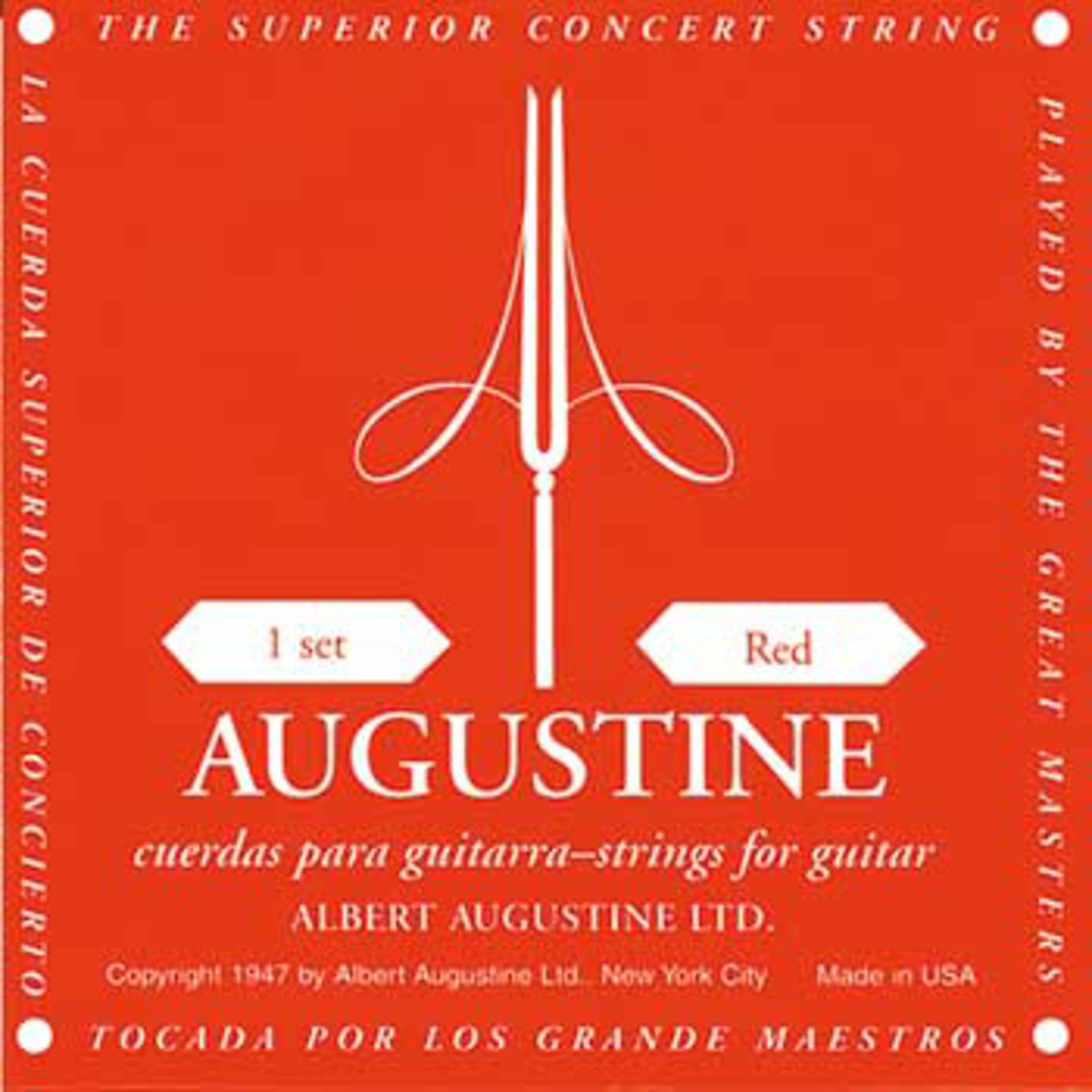 Augustine Classical Guitar Strings - Medium, 1 Set, Red