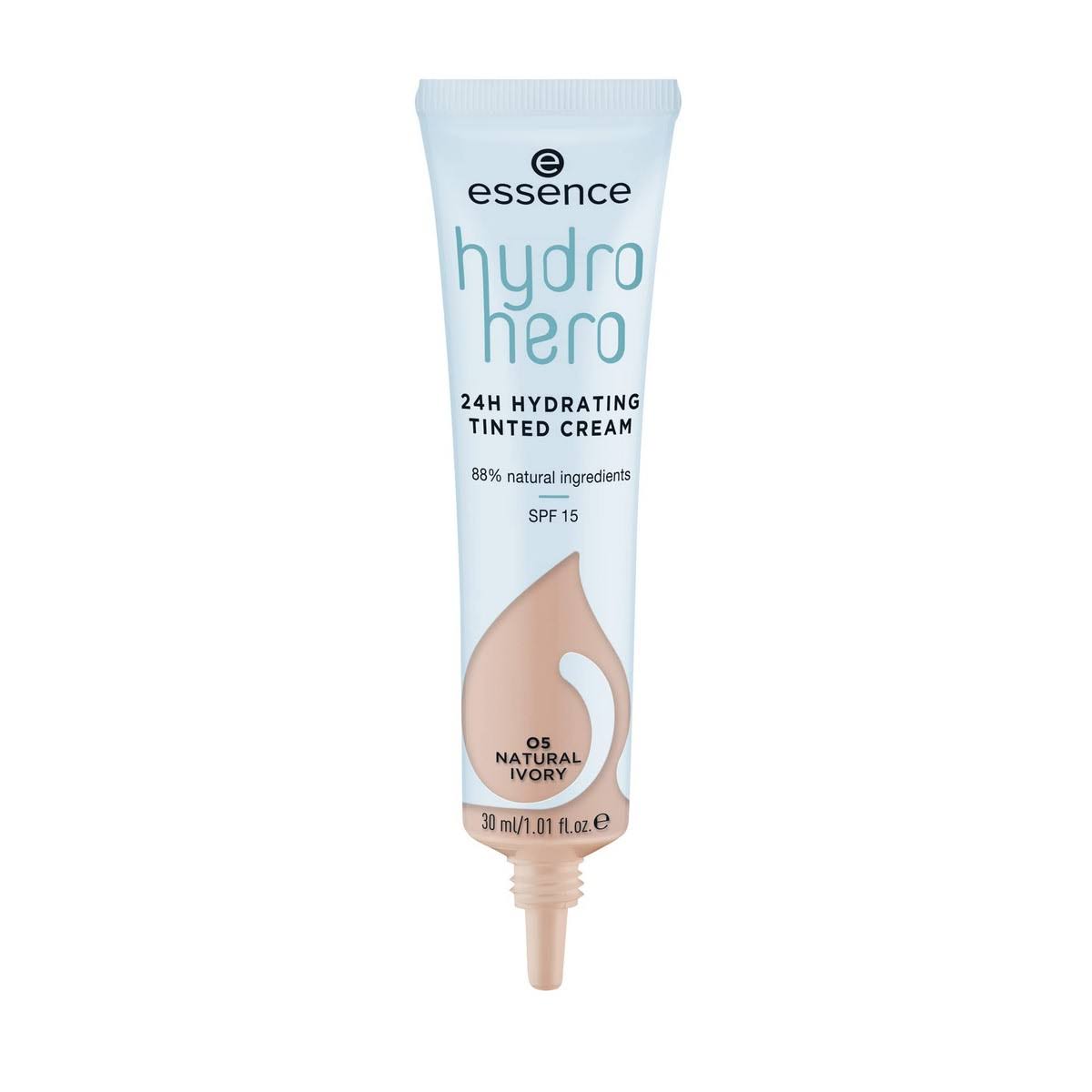 essence Hydro Hero 24h Hydrating Tinted Cream SPF15 05 Natural Ivory 30ml