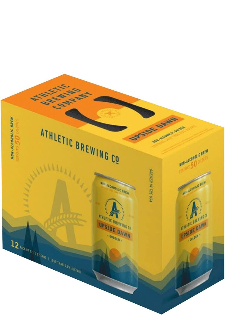 Athletic Brewing Co Beer, Upside Dawn, Non-Alcoholic, Golden, 12 Pack