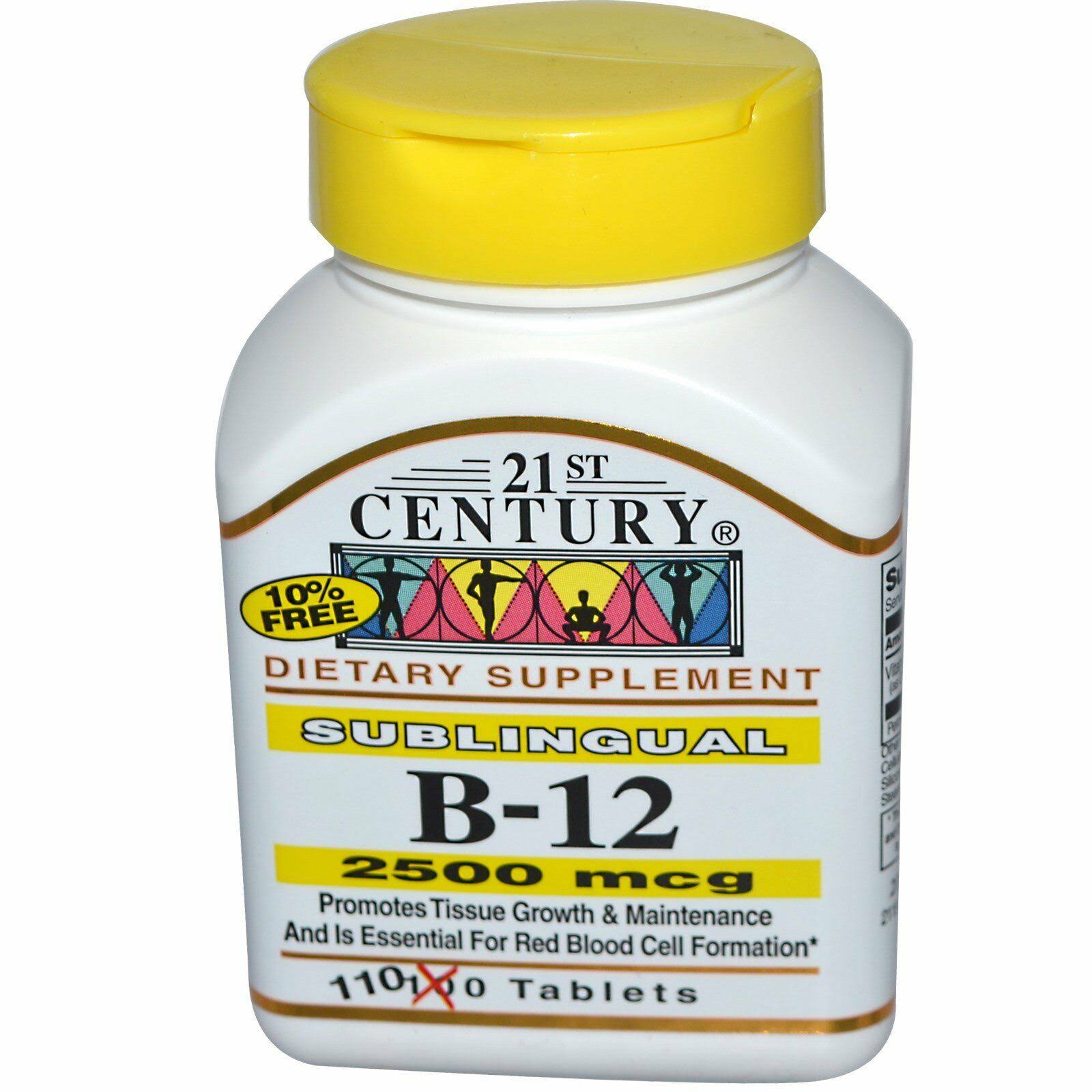 21st Century B 12 Sublingual Vitamin Supplement - 110 Tablets