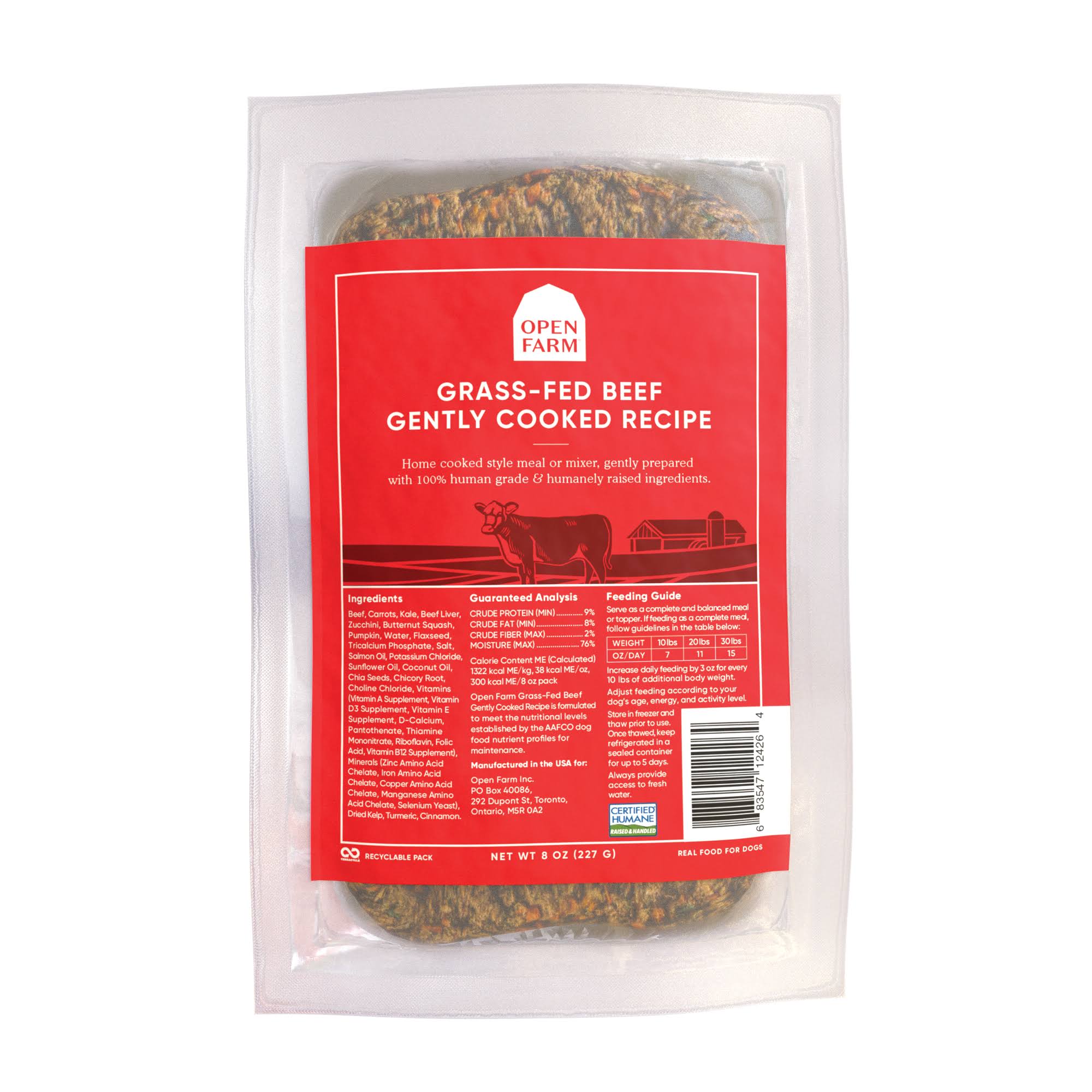 Open Farm Dog Gently Cooked Beef - 8oz