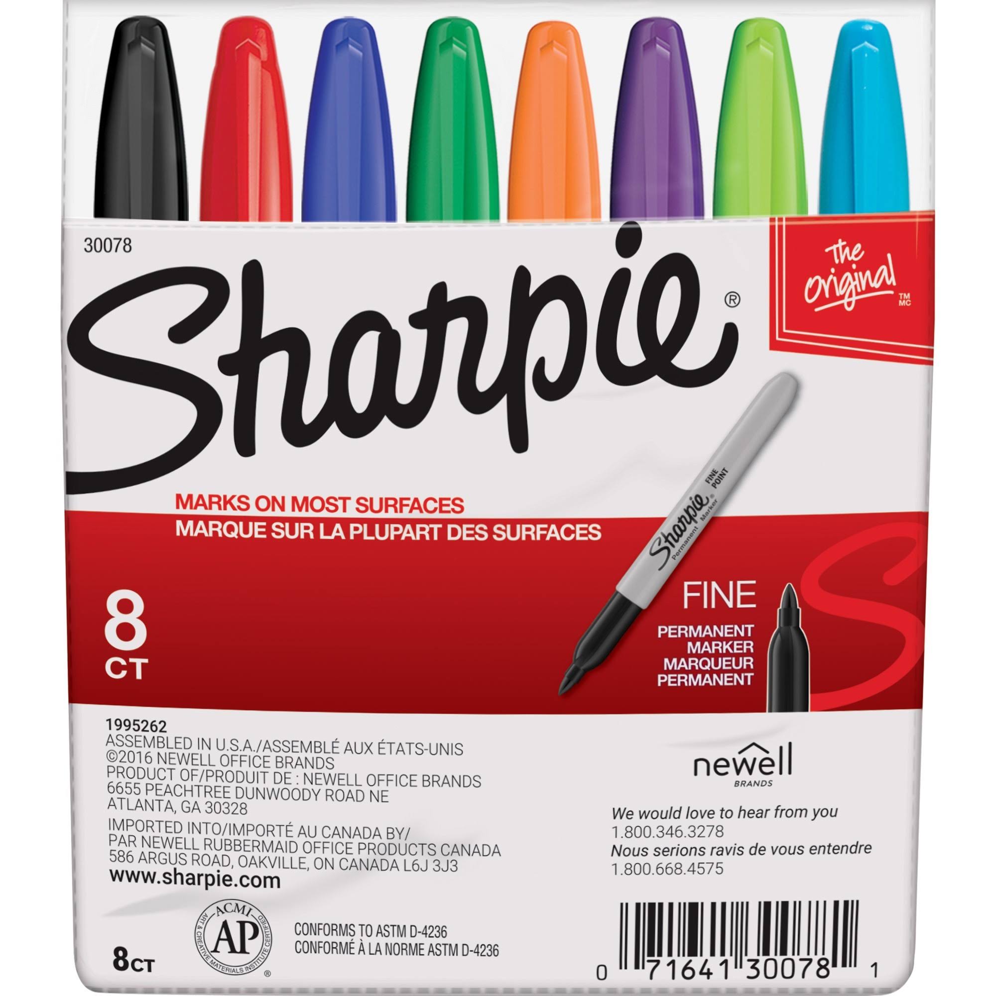 Sharpie Permanent Marker Set - Fine Point, 8 Set